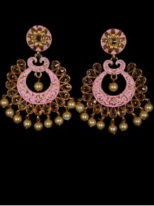 Reverse Ad Earrings With Meenakari Work